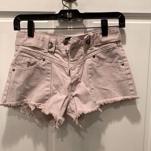 Forever 21 mini shorts pink XS distressed